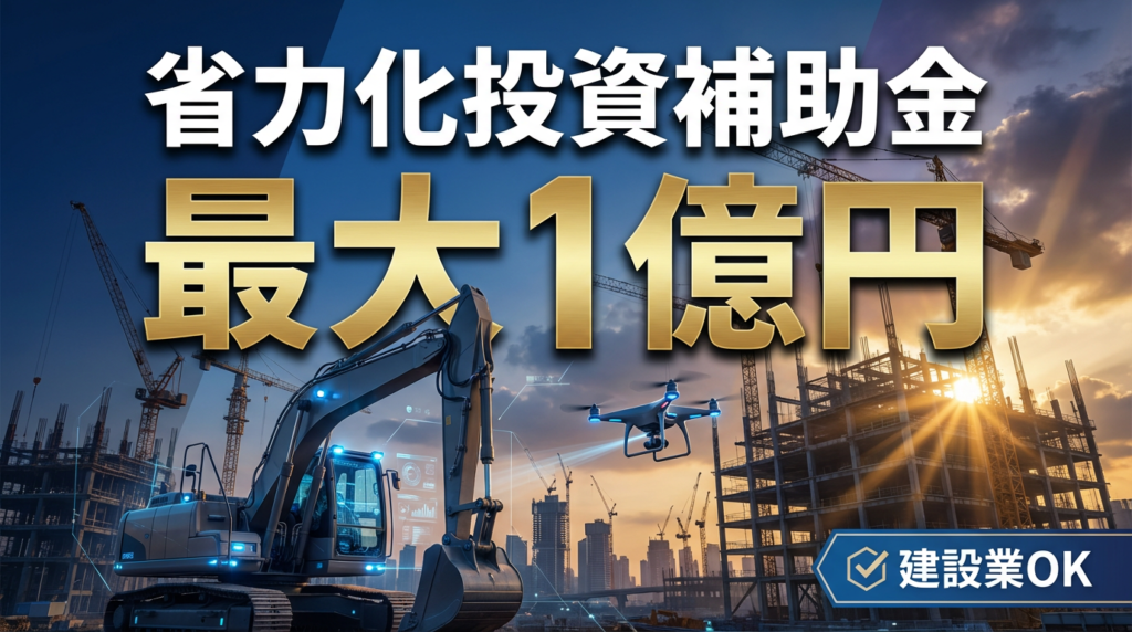 建設業の省力化投資補助金2026年｜重機・ICT設備で最大1億円補助